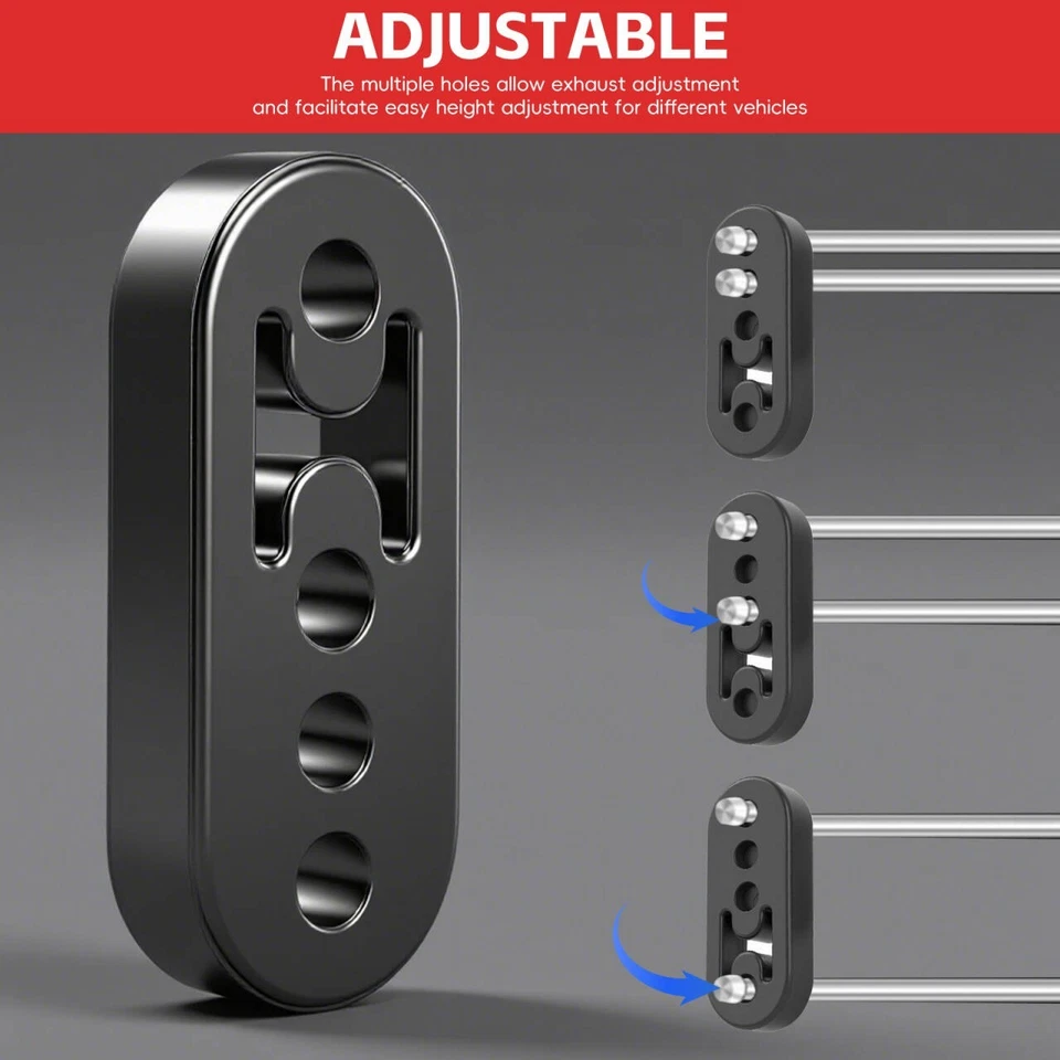 2x Soporte de montaje de tubo de escape de goma universal para automóvil 4 orificios ajustables Foto 2 de 4