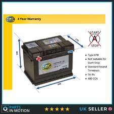 Battery fits BUICK CENTURY SKYLARK 2.8 3.3 5.7D 78 to 91 Hella 078 540A 60Ah New