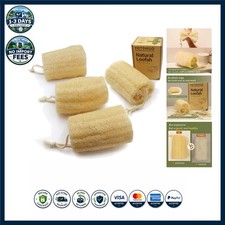 4.7" Natural Loofah Exfoliating Body Scrubber4Pack,Real Luffa Sponge for Wome...