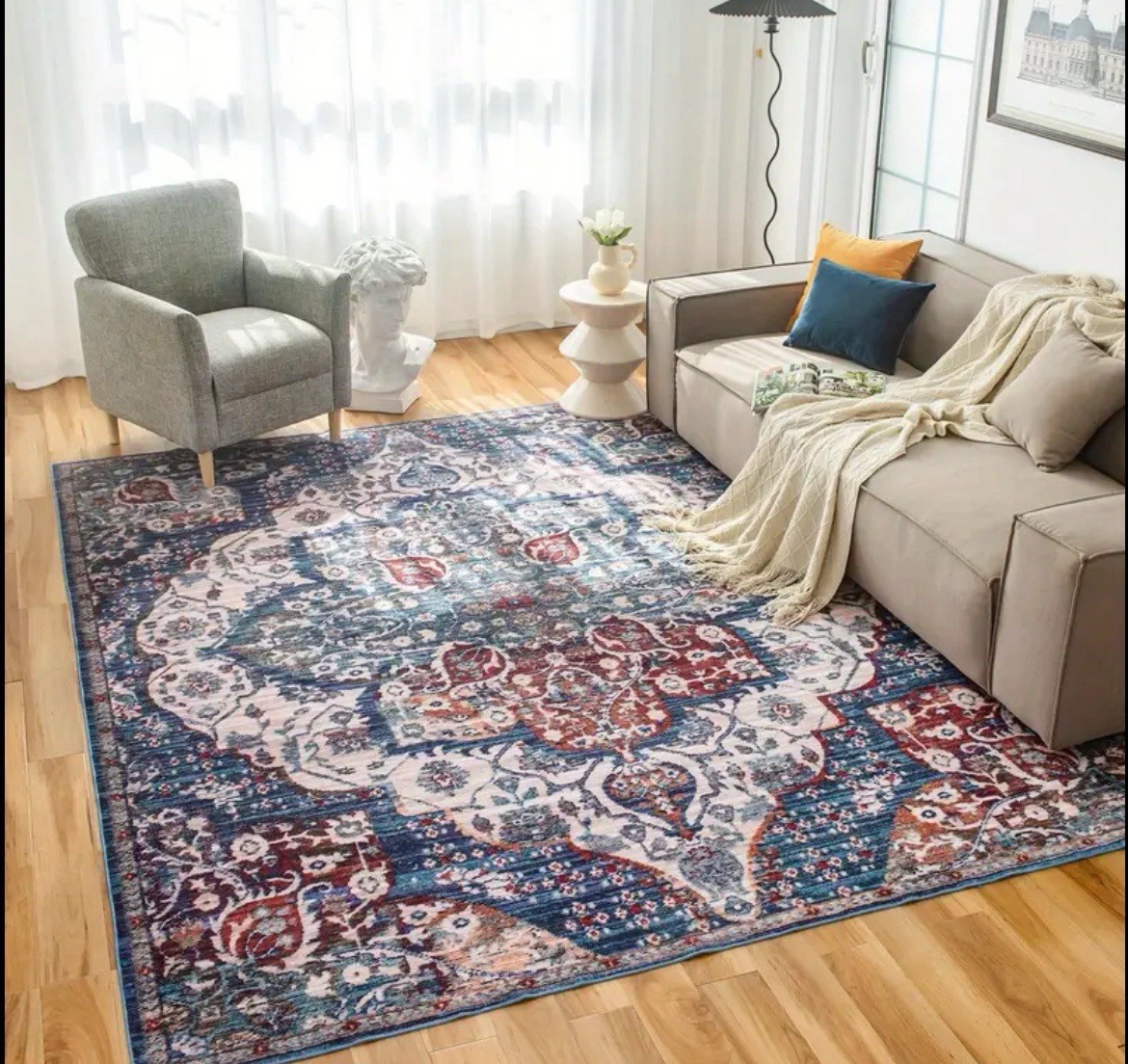 Vintage Washable 5x7 NonSlip Rug Machine Washable Area Rug NWT