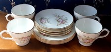 Pall Mall Ware English Bone China Tea Cups, Saucers & Side Plates Floral Design