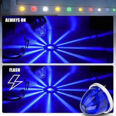 BLUE LED Watermelon Lights DRL Side Marker Clearance Lamp Flash Truck Trailer RV