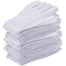 1/10Pairs White Cotton Inspection Gloves   Soft Jewelry Coin Work Gloves