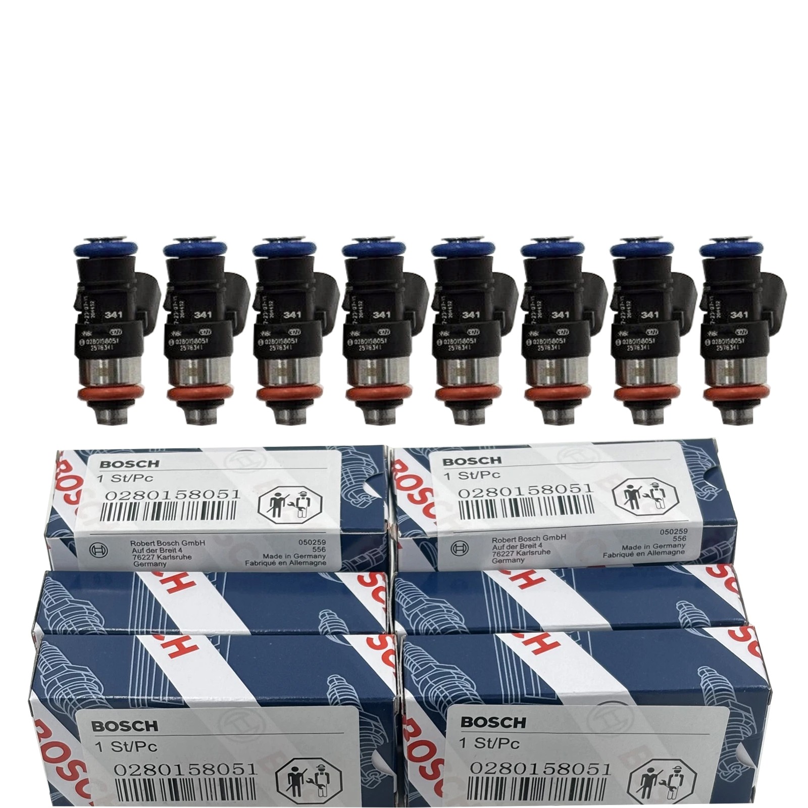 OEM 8pcs Bosch Fuel Injectors 0280158051 for 06-13 Corvette LS3 L99 10-15 Camaro