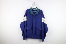 Vintage 90s Streetwear Mens Large Color Block Warm Up Tennis Track Jacket Blue