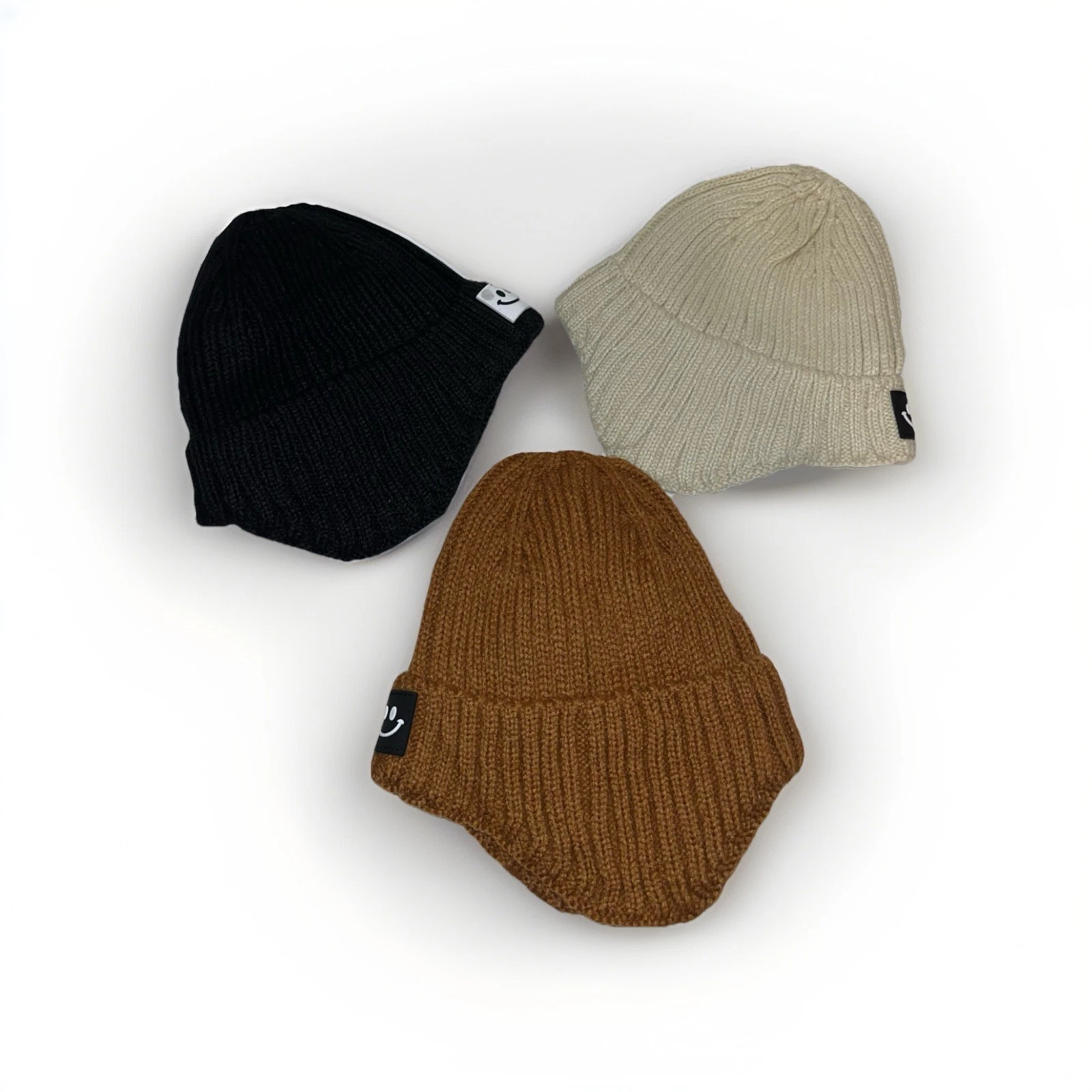 3-Pack Baby Beanie Hats with Earflaps – Winter Hats for Newborn Infant (2 Sizes)
