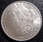 Semi-key Date 1887-O Morgan Silver Dollar - Blast White - Choice BU