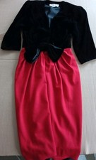 1960s Oscar De La Renta Miss O DRESS Black Velvet Bow Dinner Party Women Sz 10