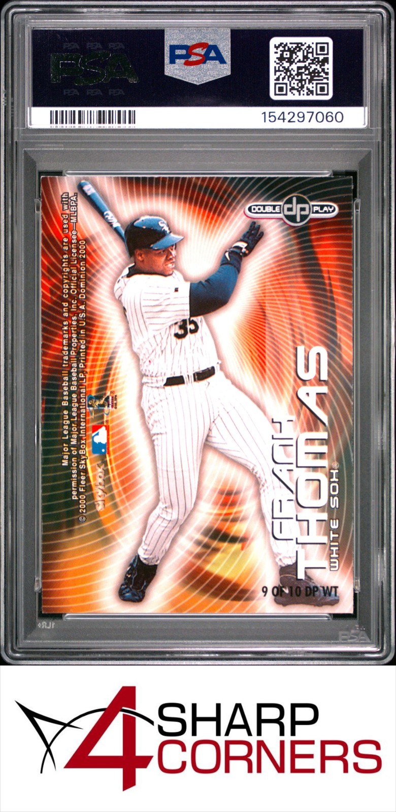 2000 SKYBOX DOMINION DOUBLE PLAY WARP TEK #9 SAMMY SOSA-FRANK THOMAS POP 4 PSA 8 view 2