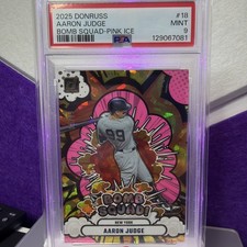 2025 Panini Donruss Aaron Judge Bomb Squad Pink Ice Refractor PSA 9 /99 SSP