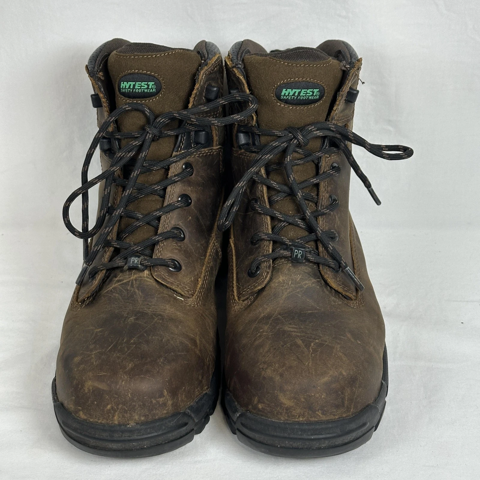 Hytest Safety Toe Work Boots Mens Size 9 Brown Waterproof Leather EH PR
