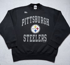 Vintage Pittsburgh Steelers Sweater Mens Large Black NFL Football Pro Line 90s