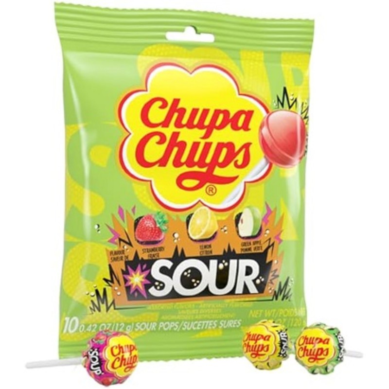 6x Chupa Chups Sour Lollipops Bulk Snack Candy Treats New Fresh 10ct 42oz 5490₽
