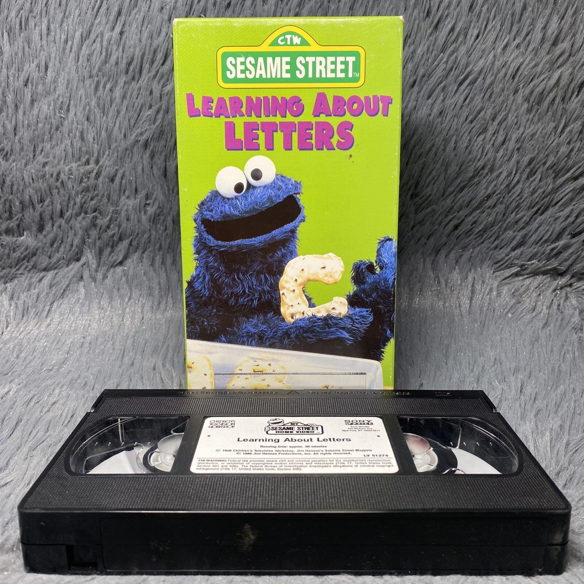 Sesame Street - Learning About Letters VHS 1996 Cookie Monster