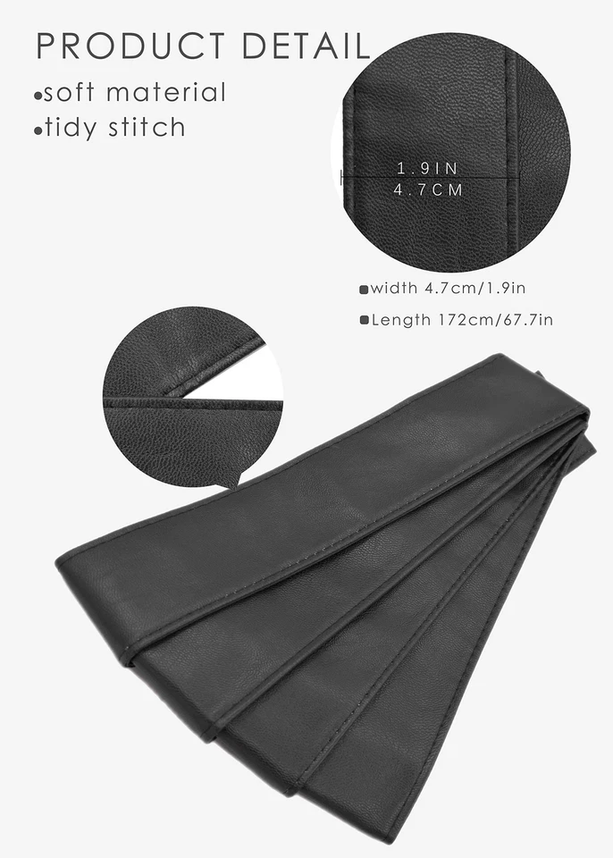 Mujeres Obi Cinturón Moda Color Sólido Cuero PU 4.5 cm Ancho Cintura Banda 70 Pulgadas i... Foto 4 de 4