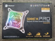 Bitspower Summit M Pro CPU Water Block, Crystal (12th Gen Intel CPU) NEW/SEALED