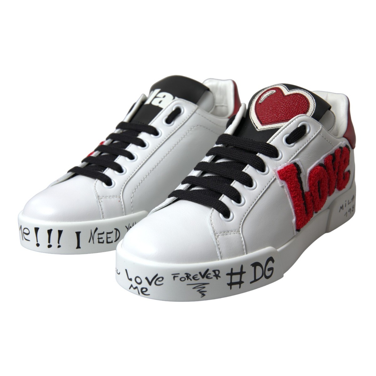 D&G サンダル　36 DOLCE & GABBANA Shoes Portofino White Love Patch Classic