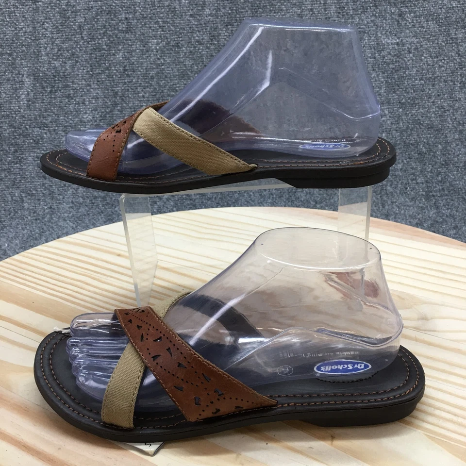 Sandalias Dr Scholls para mujer 7,5 Wyoming sin cordones cuero marrón informales NUEVAS Foto 2 de 4