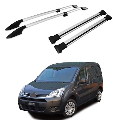 Aluminium Roof Rails & Cross Bars Set To Fit Citroen Berlingo (2008-18)