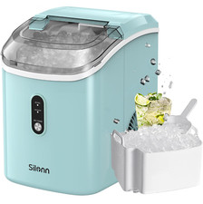 Nugget Ice Maker Countertop, Chewable Pellet Ice Machine with Self Cleaning Fun