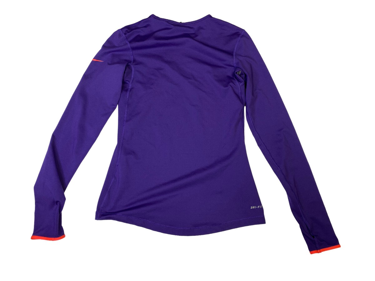 Nike Pro Women's Small Purple Long Sleeve Dri-Fit Athletic Shirt