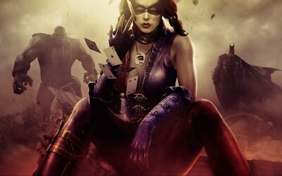 DC harley quinn batman comics art villains mask sitting playmat gaming mat