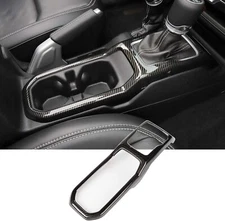 Carbon Fiber Gear Shift Cup Holder Panel Trim Cover for Jeep Wrangler JL JLU JT