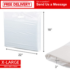 White Patch Handle Plastic Carrier Bags for Retail, Supermarket - All Sizes