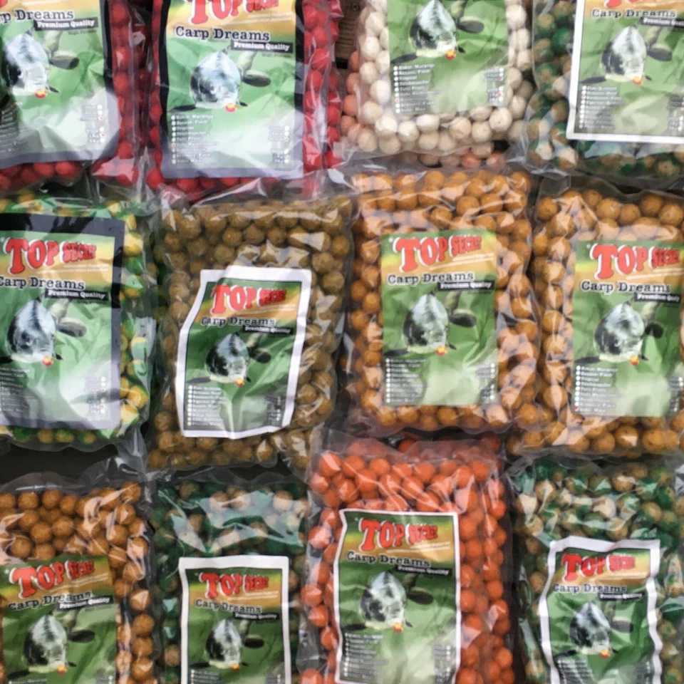 TOP SECRET 10mm 16mm 20mm 30mm BOILIES KARPFEN MUSCHEL BANANE ERDBEERE KNOBLAUCH