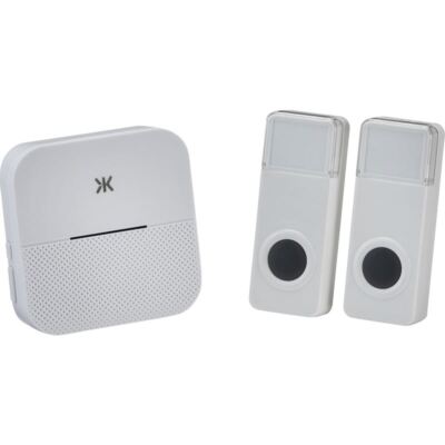 Knightsbridge - weißes kabelloses Plug-in Dual Eingangstür Glockenspiel-System - DC014