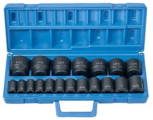 Grey Pneumatic 1319 1/2'' Drive 19 Piece Standard Length Fraactional Master Set