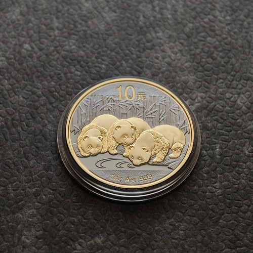 2013 1 OZ Silver Panda China 24kt Gold Black Empire Rhodium PROOF ONLY 1000 #252 - Picture 13 of 21