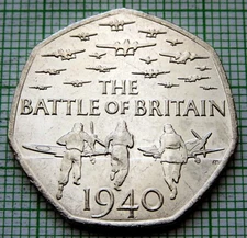 GREAT BRITAIN 2015 50 PENCE, BATTLE OF BRITAIN 75th ANNIVERSARY UNC