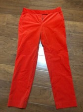 Theory Orange Corded Velveteen Pants Made in USA Women Size 2