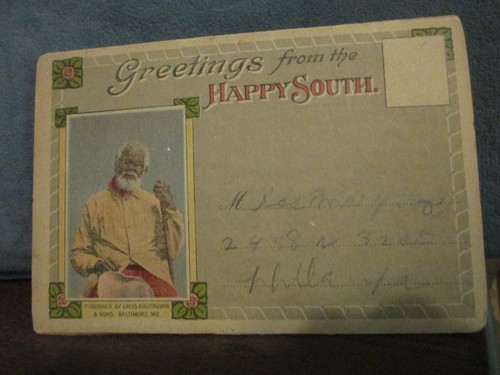USA Black Americana Dixie Greetings FromThe Happy South PostcardBook Early1900's