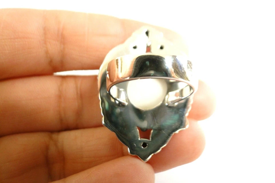 Anillo Tallado Cara Sol Granate Topacio Azul Plata de Ley 925 Talla 6 7 8 9 Foto 4 de 4