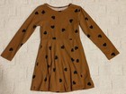Little Girl Size 5/6 CHILDREN'S PLACE Heart Long-Sleeve Fit & Flare Brown Dress — photo 1