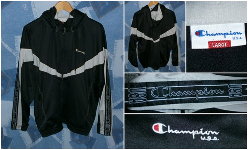CHAMPION USA FELPA GIACCA TUTA CON CAPPUCCIO VINTAGE HIPSTER TRACK TOP  HOODIE | eBay