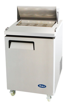 ATOSA USA MSF8301 STAINLESS STEEL SANDWICH PREP TABLE 27'' 1-DOOR REFRIGERATOR 