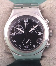 Beautiful Swatch Irony Chronograph Black Dial 'Date' Men Wristwatch Stay Stylish