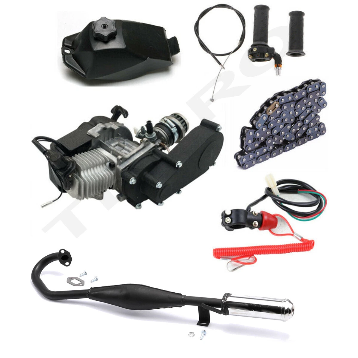 2 Stroke 47cc 49CC Engine Motor Full Kit For Mini Razor Dirt Bike