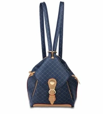 Rioni Signature Navy blue Backpack with zipper strap STA 20082 