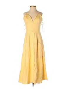 reformation yellow linen dress