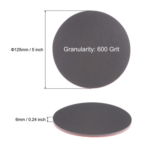 20pcs 600 Grit Sanding Sponge 5 Inch Hook and Loop Sponge Sanding Disc Wet/Dry - Picture 3 of 6