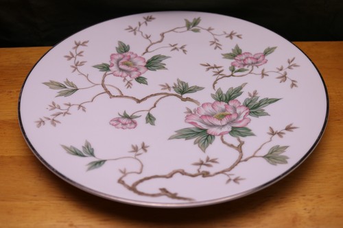 Noritake 5502 CHATHAM Dinner Plate Asian Floral Platinum MCM 10.6" Japan MINTY! - Picture 3 of 5