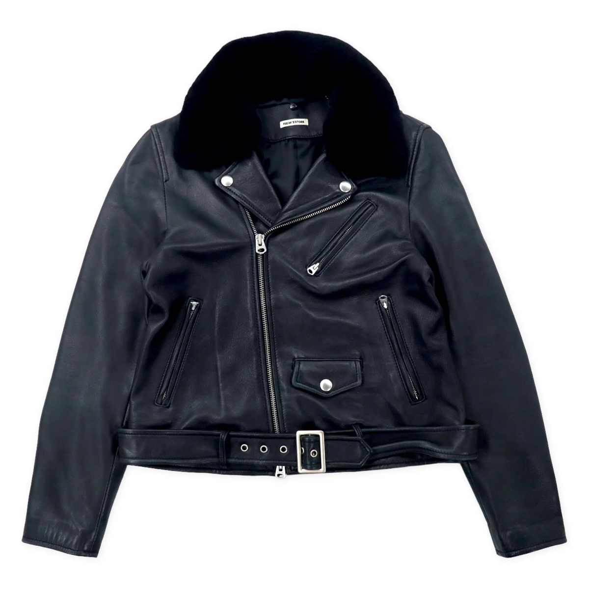 FREAK'S STORE Double Riders Jacket S Black sheep leather FREAK'S STORE Double Riders Jacket S Black sheep leather