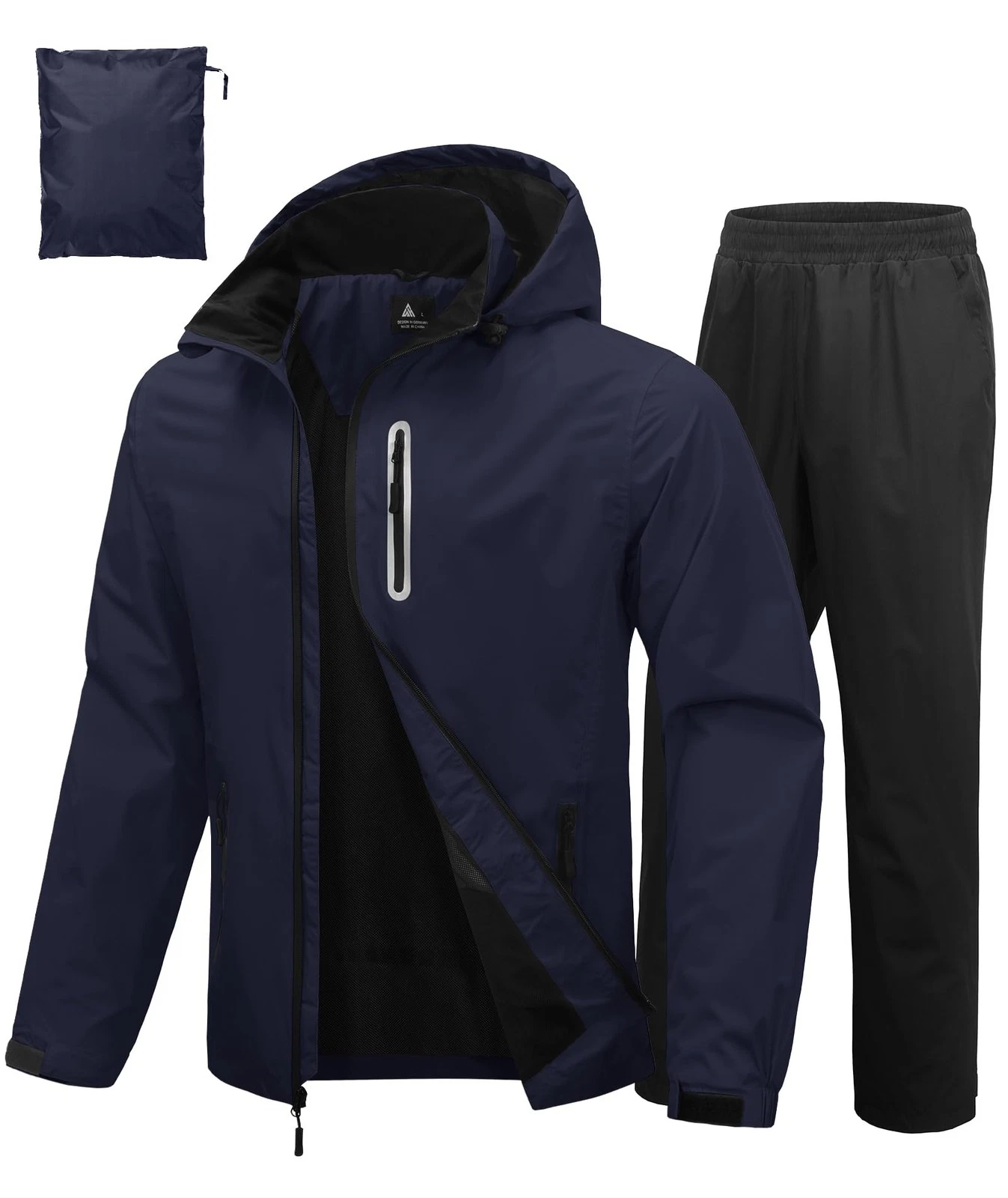 Men's Waterproof Golf Rain Suit Packable Jacket & Pants Set, S3XL