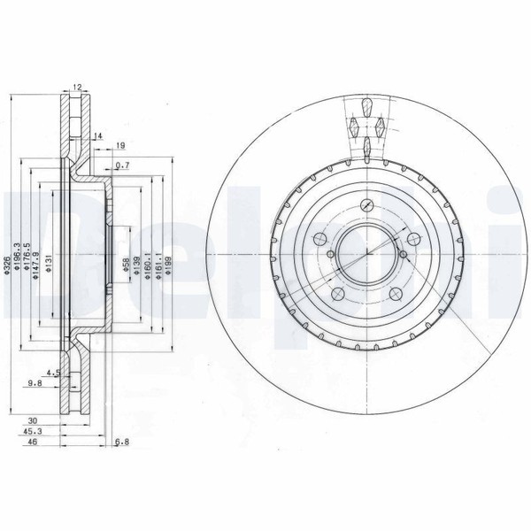 2X Delphi Bremsscheibe BG3818 FüR Subaru-image