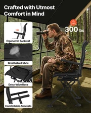 New Hunting Chair, 360° Silent Swivel, Foldable Portable Blind Chair, Heavy-Du