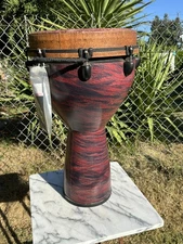 Remo Mondo Infinity Top-tuned Djembe - 14 inches, Eco-Grain Choco Red